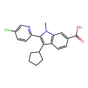 1h-Indole-6-carboxylic acid,2-(5-chloro-2-pyridinyl)-3-cyclopentyl-1-methyl- structure