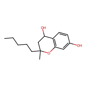 2H-1-Benzopyran-4,7-diol, 3,4-dihydro-2-methyl-2-pentyl- structure