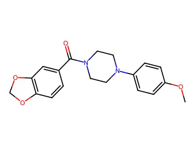 1,3-Benzodioxol-5-yl[4-(4-methoxyphenyl)piperazin-1-yl]methanone structure