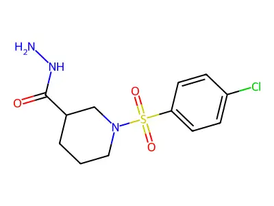 1-((4-Chlorophenyl)sulfonyl)piperidine-3-carbohydrazide structure
