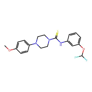 N-[3-(difluoromethoxy)phenyl]-4-(4-methoxyphenyl)piperazine-1-carbothioamide structure