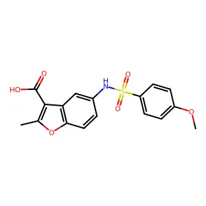 5-{[(4-Methoxyphenyl)sulfonyl]amino}-2-methyl-1-benzofuran-3-carboxylic acid structure