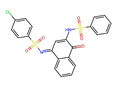 N-[3-(benzenesulfonamido)-4-oxonaphthalen-1-ylidene]-4-chlorobenzenesulfonamide structure