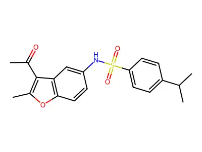 N-(3-acetyl-2-methyl-1-benzofuran-5-yl)-4-isopropylbenzenesulfonamide structure