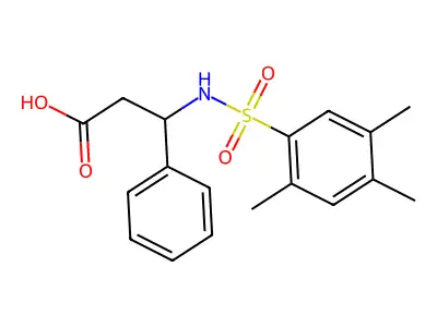 3-Phenyl-3-[(2,4,5-trimethylphenyl)sulfonylamino]propanoic acid structure