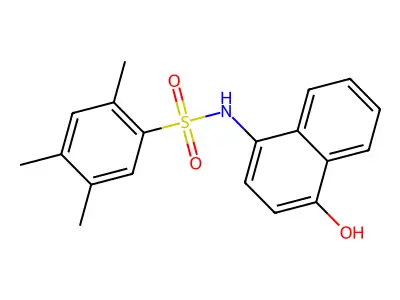 N-(4-hydroxy-1-naphthyl)-2,4,5-trimethylbenzenesulfonamide structure