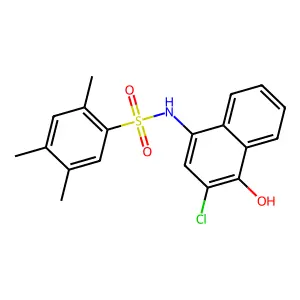 N-(3-chloro-4-hydroxy-1-naphthyl)-2,4,5-trimethylbenzenesulfonamide structure