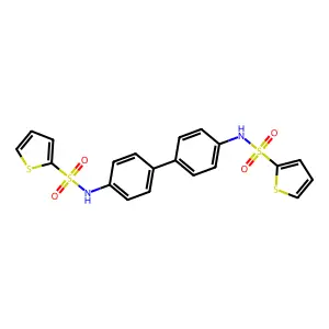 N-[4-[4-(thiophen-2-ylsulfonylamino)phenyl]phenyl]thiophene-2-sulfonamide structure