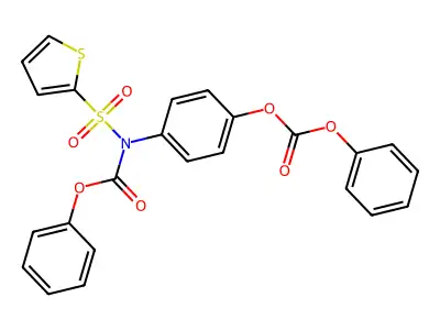 4-[(Phenoxycarbonyl)(2-thienylsulfonyl)amino]phenyl phenyl carbonate structure