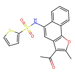 N-(3-acetyl-2-methylnaphtho[1,2-b]furan-5-yl)-2-thiophenesulfonamide structure