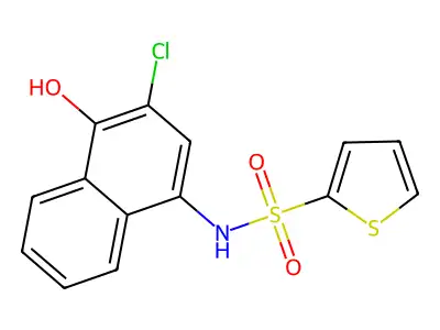 N-(3-chloro-4-hydroxynaphthalen-1-yl)thiophene-2-sulfonamide structure