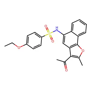 N-(3-acetyl-2-methylnaphtho[1,2-b]furan-5-yl)-4-ethoxybenzenesulfonamide structure