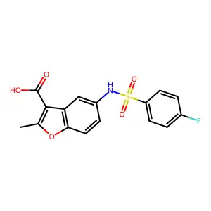 5-(4-Fluorobenzenesulfonamido)-2-methyl-1-benzofuran-3-carboxylic acid structure