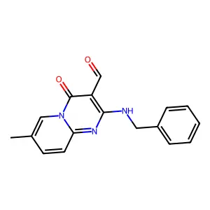 7-Methyl-4-oxo-2-[(phenylmethyl)amino]-3-pyrido[1,2-a]pyrimidinecarboxaldehyde structure