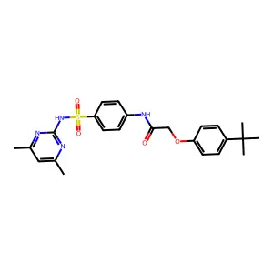 2-(4-tert-butylphenoxy)-N-{4-[(4,6-dimethylpyrimidin-2-yl)sulfamoyl]phenyl}acetamide structure