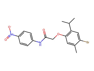 2-(4-bromo-2-isopropyl-5-methylphenoxy)-N-{4-nitrophenyl}acetamide structure