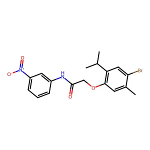 2-(4-bromo-5-methyl-2-propan-2-ylphenoxy)-N-(3-nitrophenyl)acetamide structure