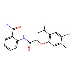2-{[(4-Bromo-2-isopropyl-5-methylphenoxy)acetyl]amino}benzamide structure