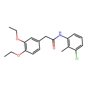 N-(3-chloro-2-methylphenyl)-2-(3,4-diethoxyphenyl)acetamide structure