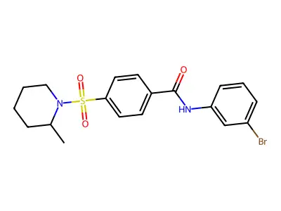 N-(3-bromophenyl)-4-(2-methylpiperidin-1-yl)sulfonylbenzamide structure