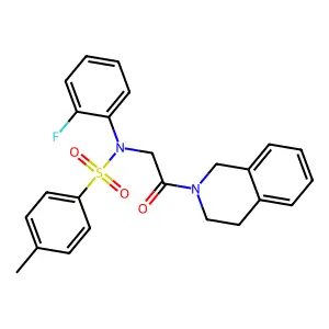 N-[2-(3,4-dihydro-1H-isoquinolin-2-yl)-2-oxoethyl]-N-(2-fluorophenyl)-4-methylbenzenesulfonamide structure