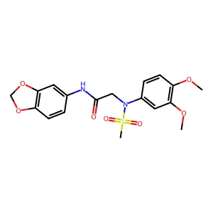 N-(1,3-benzodioxol-5-yl)-2-(3,4-dimethoxy-N-methylsulfonylanilino)acetamide structure