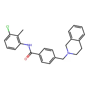 N-(3-chloro-2-methylphenyl)-4-(3,4-dihydroisoquinolin-2(1H)-ylmethyl)benzamide structure