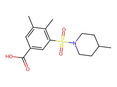 3,4-Dimethyl-5-[(4-methylpiperidin-1-yl)sulfonyl]benzoic acid structure