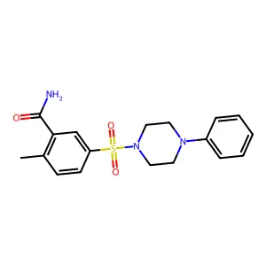 2-Methyl-5-(4-phenylpiperazin-1-yl)sulfonylbenzamide structure