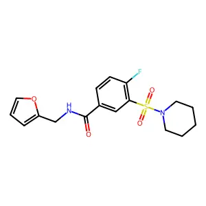 4-fluoro-N-(furan-2-ylmethyl)-3-piperidin-1-ylsulfonylbenzamide structure