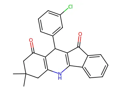 10-(3-chlorophenyl)-7,7-dimethyl-6,7,8,10-tetrahydro-5H-indeno[1,2-b]quinoline-9,11-dione structure