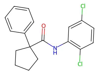 N-(2,5-dichlorophenyl)-1-phenylcyclopentanecarboxamide structure