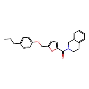 3,4-dihydro-1H-isoquinolin-2-yl-[5-[(4-propylphenoxy)methyl]furan-2-yl]methanone structure
