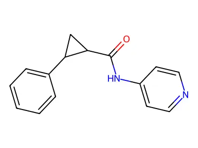 2-phenyl-N-4-pyridinylcyclopropanecarboxamide structure