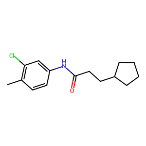 N-(3-chloro-4-methylphenyl)-3-cyclopentylpropanamide structure