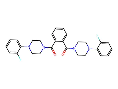 benzene-1,2-diylbis{[4-(2-fluorophenyl)piperazin-1-yl]methanone} structure