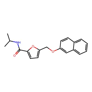 N-isopropyl-5-[(2-naphthyloxy)methyl]-2-furamide structure