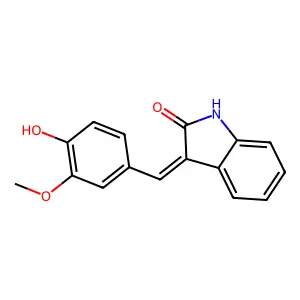 3-(4-Hydroxy-3-methoxybenzylidene)-1,3-dihydro-2H-indol-2-one structure