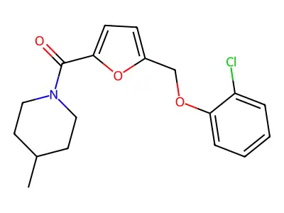 (5-((2-Chlorophenoxy)methyl)furan-2-yl)(4-methylpiperidin-1-yl)methanone structure