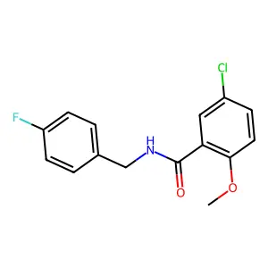 5-chloro-N-[(4-fluorophenyl)methyl]-2-methoxybenzamide structure