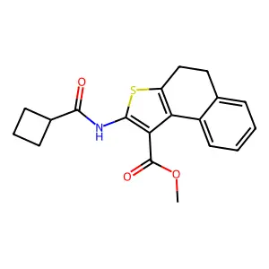methyl 2-(cyclobutanecarbonylamino)-4,5-dihydrobenzo[e][1]benzothiole-1-carboxylate structure