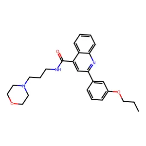 N-(3-morpholin-4-ylpropyl)-2-(3-propoxyphenyl)quinoline-4-carboxamide structure