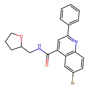 6-bromo-N-(oxolan-2-ylmethyl)-2-phenylquinoline-4-carboxamide structure