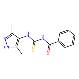 N-[(3,5-dimethyl-1H-pyrazol-4-yl)carbamothioyl]benzamide structure
