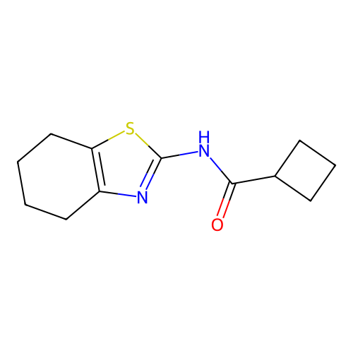 N-(4,5,6,7-tetrahydro-1,3-benzothiazol-2-yl)cyclobutanecarboxamide structure