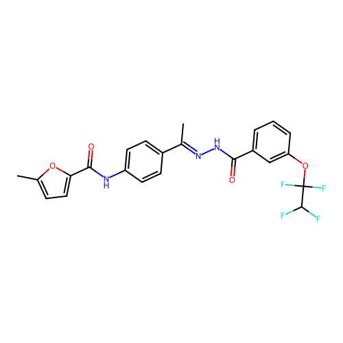 5-methyl-N-(4-{N-[3-(1,1,2,2-tetrafluoroethoxy)benzoyl]ethanehydrazonoyl}phenyl)-2-furamide structure