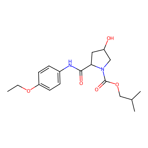 Isobutyl 2-((4-ethoxyphenyl)carbamoyl)-4-hydroxypyrrolidine-1-carboxylate structure