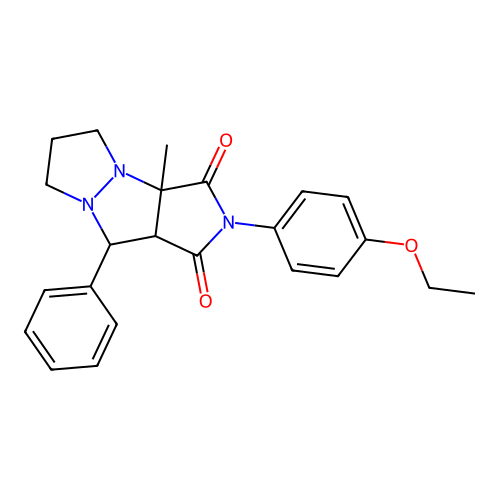 2-(4-ethoxyphenyl)-3a-methyl-9-phenylhexahydro-1H-pyrazolo[1,2-a]pyrrolo[3,4-c]pyrazole-1,3(2H)-dione structure