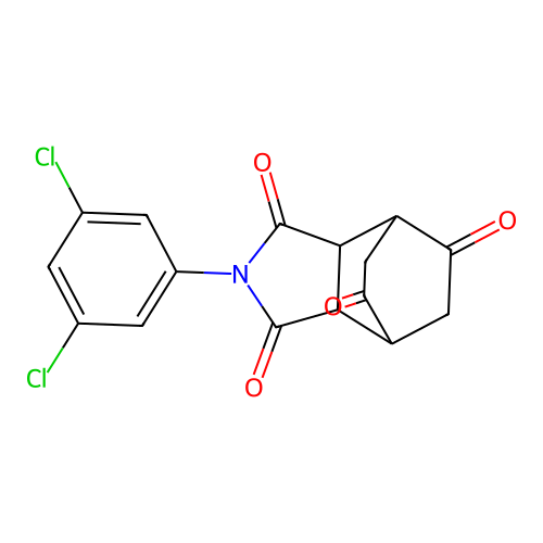 2-(3,5-dichlorophenyl)tetrahydro-1H-4,7-ethanoisoindole-1,3,5,8(2H,4H)-tetrone structure
