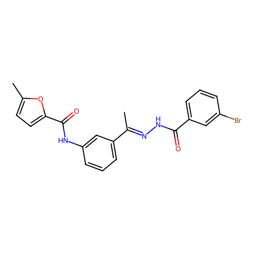 N-{3-[N-(3-bromobenzoyl)ethanehydrazonoyl]phenyl}-5-methyl-2-furamide structure